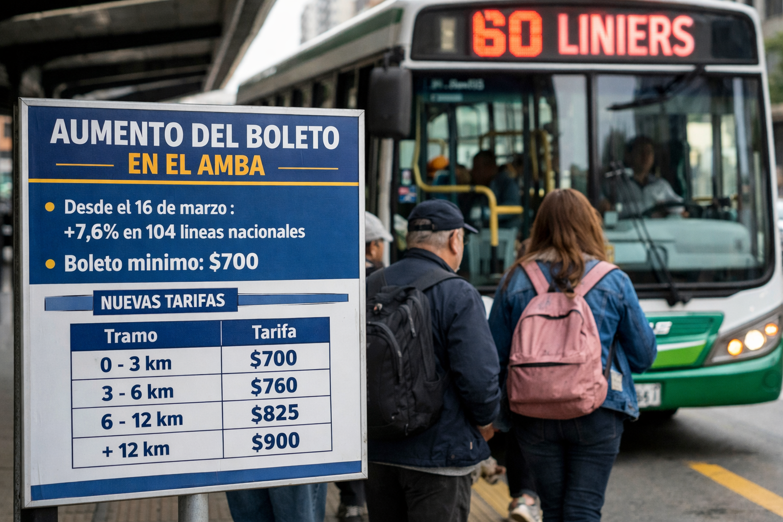 Aumento del boleto de colectivo en el AMBA: nuevo valor mínimo y tramos