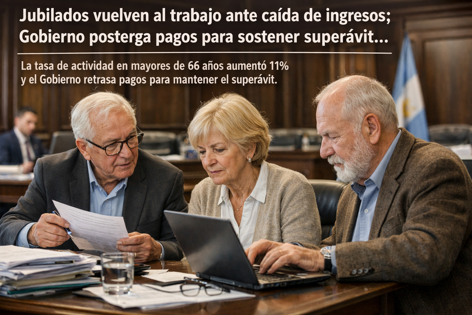 Jubilados vuelven al trabajo ante caída de ingresos; Gobierno posterga pagos para sostener superávit