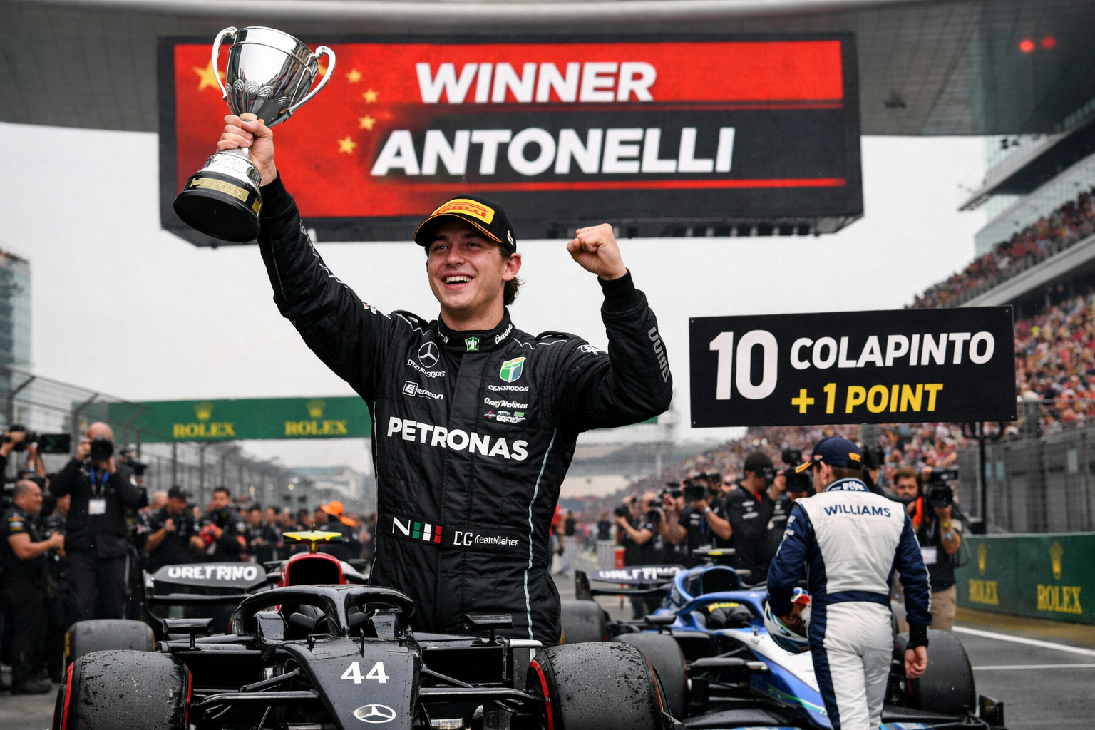Kimi Antonelli gana su primer Gran Premio de F1 en China; Colapinto sumó un punto