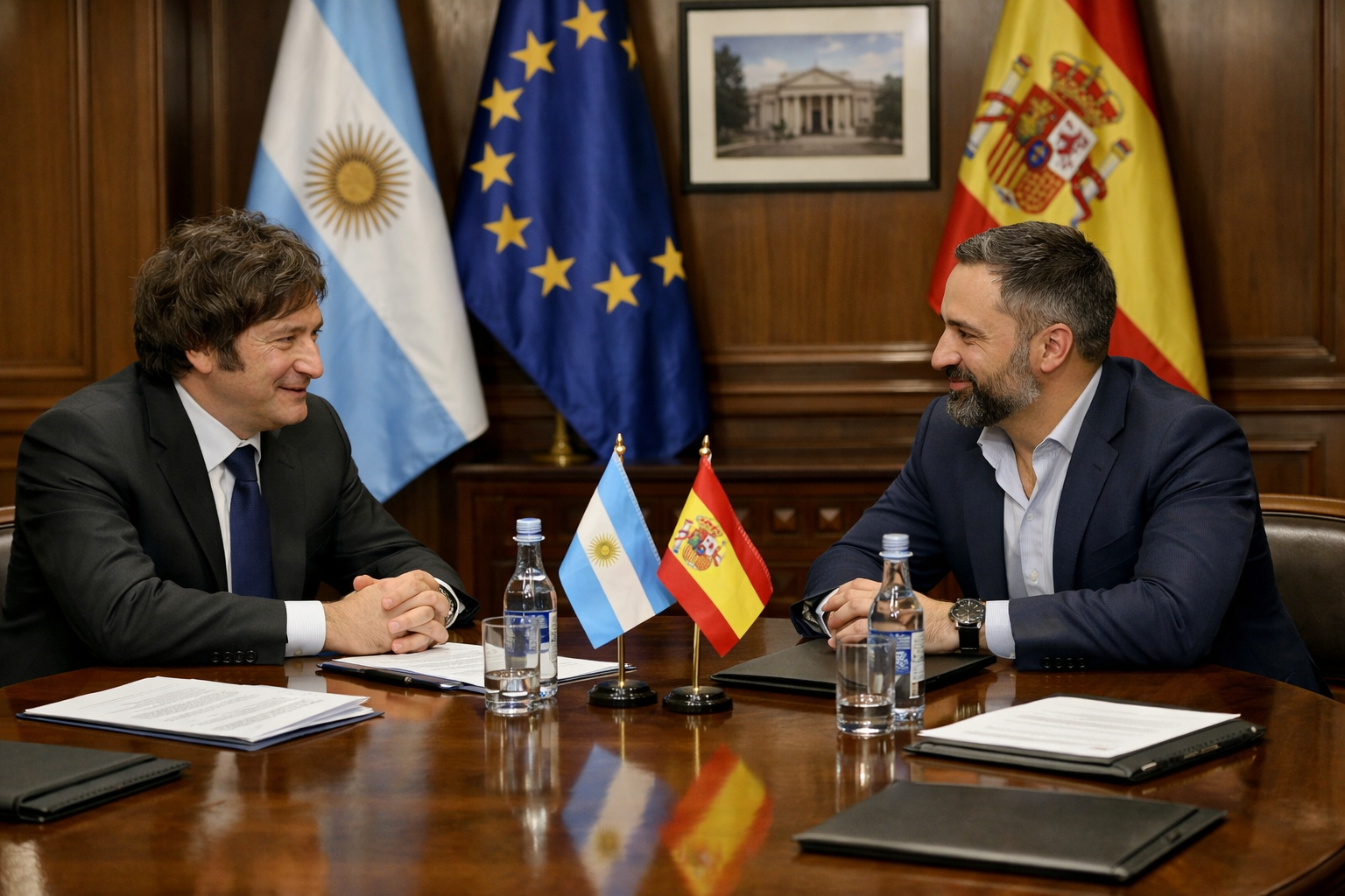 Milei inició su visita no oficial a España y se reunió con Santiago Abascal